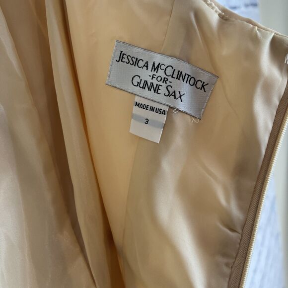 Jessica McClintock For Gunne Sax Vintage 80s Y2K Formal Prom  Girly Dress Size 3 - Picture 7 of 11